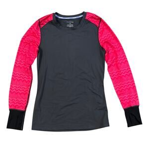 HOTTOTTIES Grey Bright Pink Base Layer Long Sleeve Shirt Medium